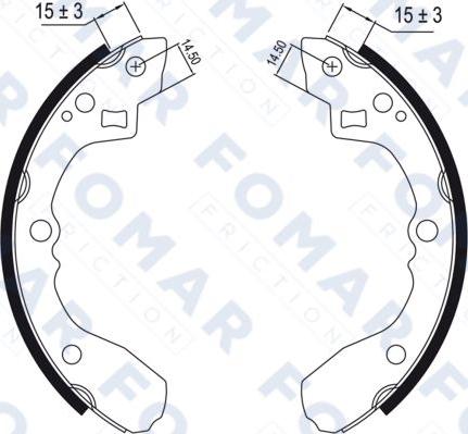 FOMAR Friction FO 0464 - Комплект тормозных колодок, барабанные autodif.ru