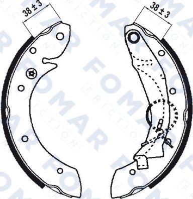 FOMAR Friction FO 0641 - Комплект тормозных колодок, барабанные autodif.ru