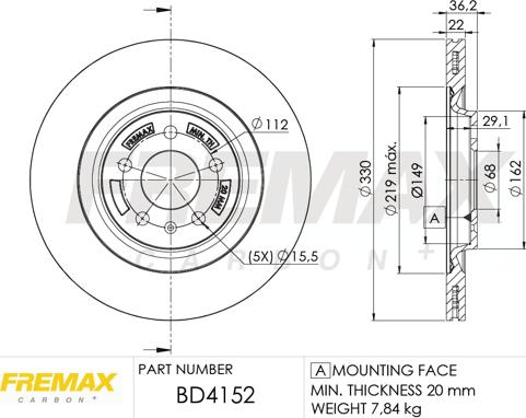 FREMAX BD-4152 - Тормозной диск autodif.ru