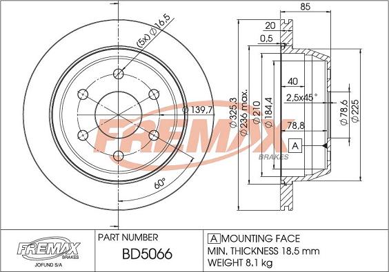 FREMAX BD-5066 - Тормозной диск autodif.ru