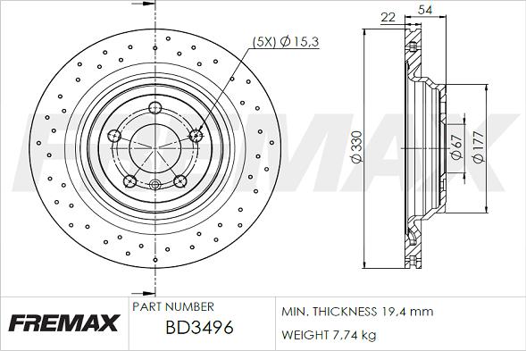 FREMAX BD-3496 - Тормозной диск autodif.ru
