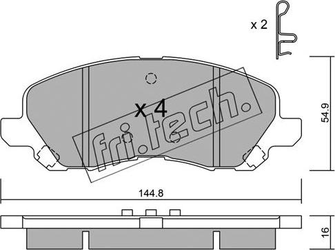 Fri.Tech. 497.0 - Тормозные колодки, дисковые, комплект autodif.ru