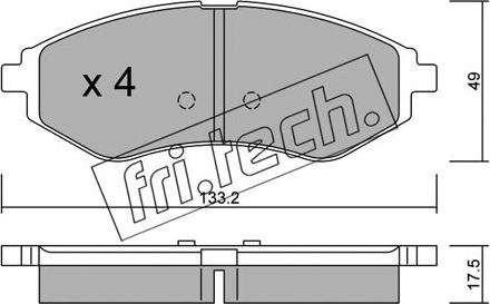 Fri.Tech. 524.0 - Тормозные колодки, дисковые, комплект autodif.ru