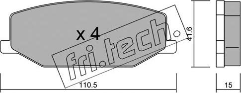 Fri.Tech. 099.0 - Тормозные колодки, дисковые, комплект autodif.ru
