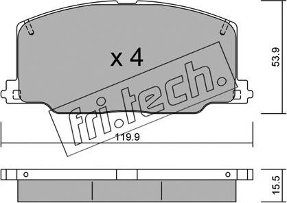 Fri.Tech. 069.0 - Тормозные колодки, дисковые, комплект autodif.ru