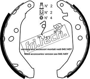 Fri.Tech. 1040.129K - Комплект тормозных колодок, барабанные autodif.ru