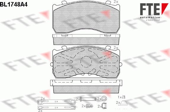 FTE 9500028 - Тормозные колодки, дисковые, комплект autodif.ru