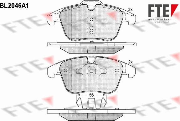 FTE BL2046A1 - Тормозные колодки, дисковые, комплект autodif.ru