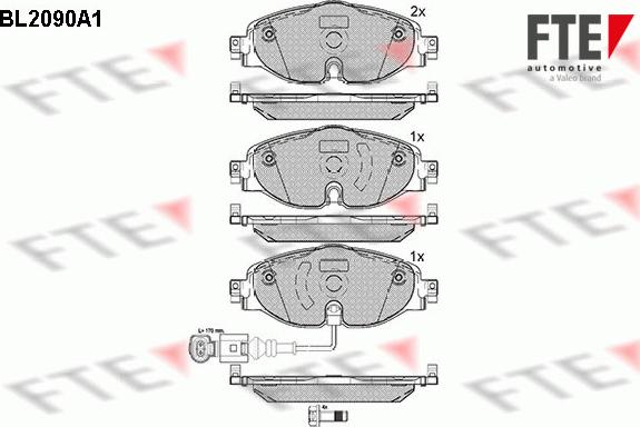 FTE BL2090A1 - Тормозные колодки, дисковые, комплект autodif.ru