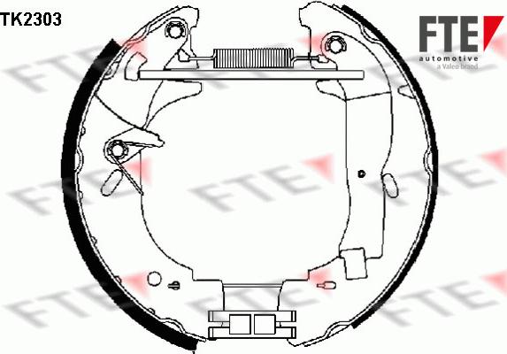 FTE TK2303 - Комплект тормозных колодок, барабанные autodif.ru