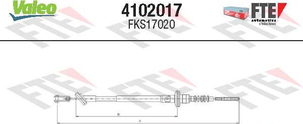 FTE 4102017 - Трос сцепления FKS17020 autodif.ru