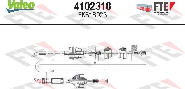 FTE 4102318 - Трос, управление сцеплением autodif.ru