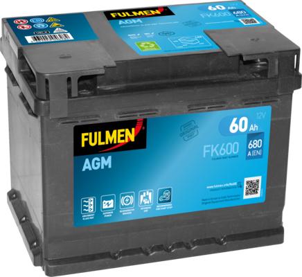 Fulmen FK600 - Стартерная аккумуляторная батарея, АКБ autodif.ru