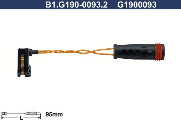 Galfer B1.G190-0093.2 - Датчик износа колодок MERCEDES W211, W220 4-matic, VITO, VIANO 95мм autodif.ru