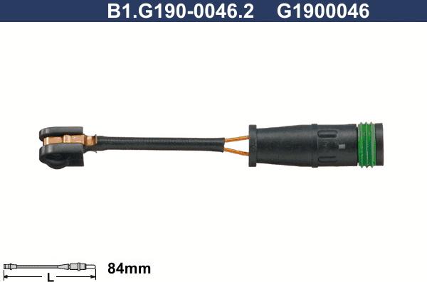 Galfer B1.G190-0046.2 - Сигнализатор, износ тормозных колодок autodif.ru