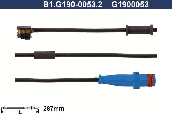 Galfer B1.G190-0053.2 - Сигнализатор, износ тормозных колодок autodif.ru