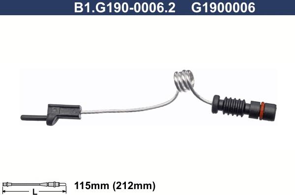 Galfer B1.G190-0006.2 - Сигнализатор, износ тормозных колодок autodif.ru
