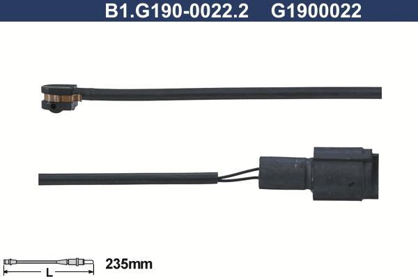 Galfer B1.G190-0022.2 - Сигнализатор, износ тормозных колодок autodif.ru