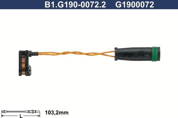 Galfer B1.G190-0072.2 - Сигнализатор, износ тормозных колодок autodif.ru