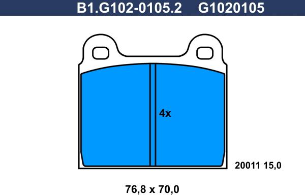 Galfer B1.G102-0105.2 - Тормозные колодки, дисковые, комплект autodif.ru