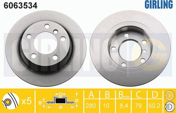 Girling 6063534 - Тормозной диск autodif.ru