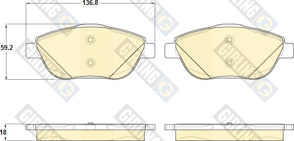 Girling 6119263 - Тормозные колодки, дисковые, комплект autodif.ru