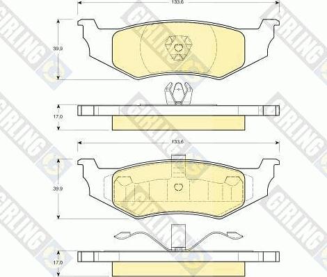 Girling 6112345 - Тормозные колодки, дисковые, комплект autodif.ru