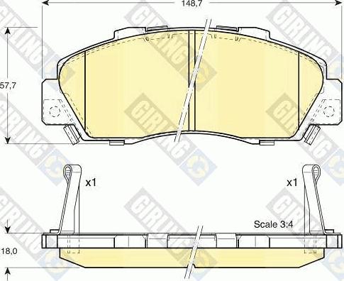 Girling 6131779 - Тормозные колодки, дисковые, комплект autodif.ru