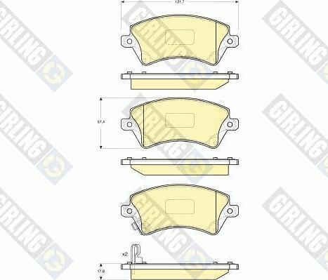 Girling 6132881 - Тормозные колодки, дисковые, комплект autodif.ru