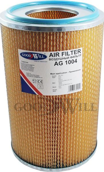 GoodWill AG 1004 - Воздушный фильтр, двигатель autodif.ru