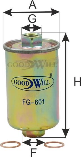 GoodWill FG 601 - Фильтр топливный GoodWill FG 601 Корея, Республика 1/50 шт. autodif.ru