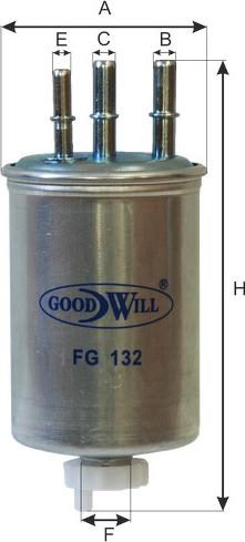 GoodWill FG 132 - Фильтр топливный SSANGYONG Action, Kyron, Rexton, Rodius (M8x1.25) GOODWILL FG 132 autodif.ru