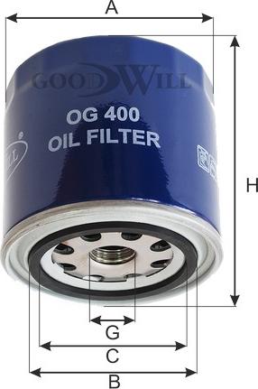 GoodWill OG 400 - Фильтр масляный двигателя ВАЗ ( класcика 2101-2106-2113) autodif.ru