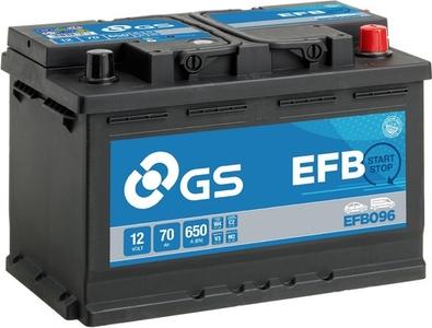 GS EFB096 - Стартерная аккумуляторная батарея, АКБ autodif.ru