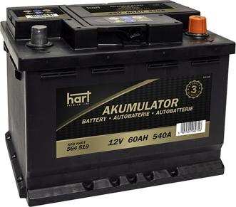Hart 564 519 - Стартерная аккумуляторная батарея, АКБ autodif.ru