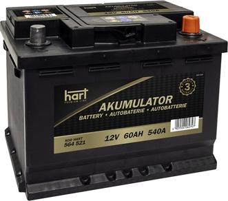 Hart 564 521 - Стартерная аккумуляторная батарея, АКБ autodif.ru