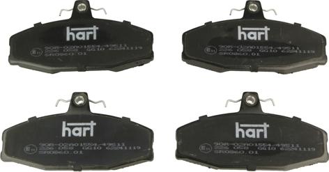 Hart 226 058 - Тормозные колодки, дисковые, комплект autodif.ru