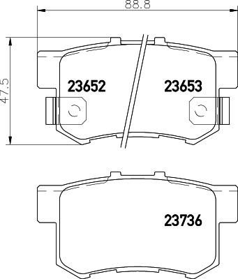 HELLA 8DB 355 009-581 - Тормозные колодки, дисковые, комплект autodif.ru