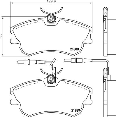 HELLA 8DB 355 019-261 - Тормозные колодки, дисковые, комплект autodif.ru