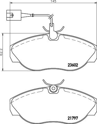 HELLA 8DB 355 018-891 - Тормозные колодки, дисковые, комплект autodif.ru