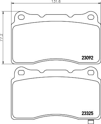 HELLA 8DB 355 030-111 - Тормозные колодки, дисковые, комплект autodif.ru