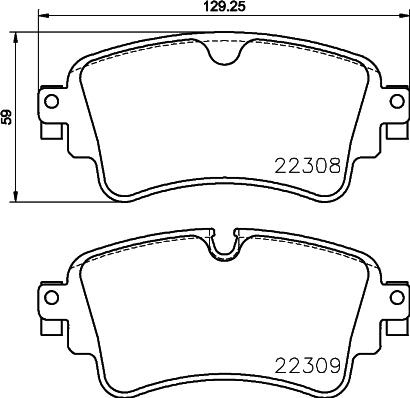 HELLA 8DB 355 024-791 - Тормозные колодки, дисковые, комплект autodif.ru