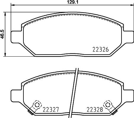 HELLA 8DB 355 025-451 - Тормозные колодки, дисковые, комплект autodif.ru