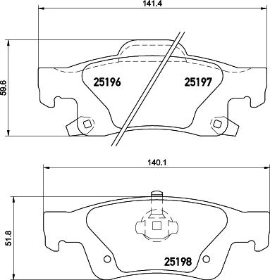 HELLA 8DB 355 020-351 - Тормозные колодки, дисковые, комплект autodif.ru