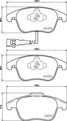 HELLA 8DB 355 020-321 - Тормозные колодки, дисковые, комплект autodif.ru