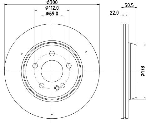 HELLA 8DD 355 134-841 - Тормозной диск autodif.ru