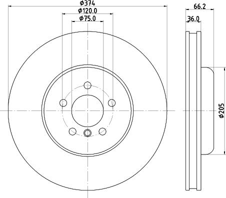 HELLA 8DD 355 132-861 - Тормозной диск autodif.ru