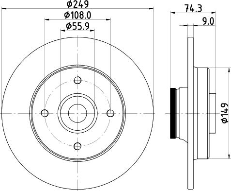 HELLA 8DD 355 123-301 - Тормозной диск autodif.ru