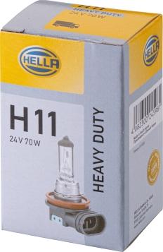 HELLA 8GH 008 358-241 - Лампа накаливания H11 70W PGJ19-2 24V Heavy Duty autodif.ru