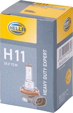 HELLA 8GH 008 358-251 - Лампа накаливания, H11 24V 70W PGJ19-2 Double Power autodif.ru